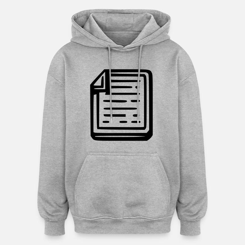 Notes - Sweat à capuche oversize unisexe - gris chiné