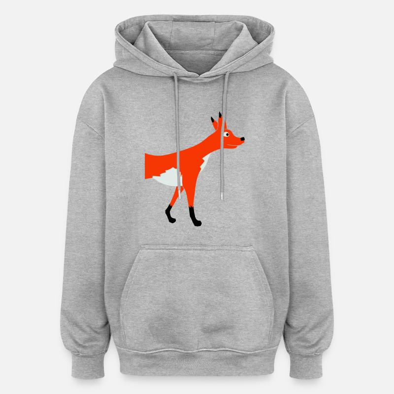 Demi-renard devant Demi devant Cool - Sweat à capuche oversize unisexe - gris chiné