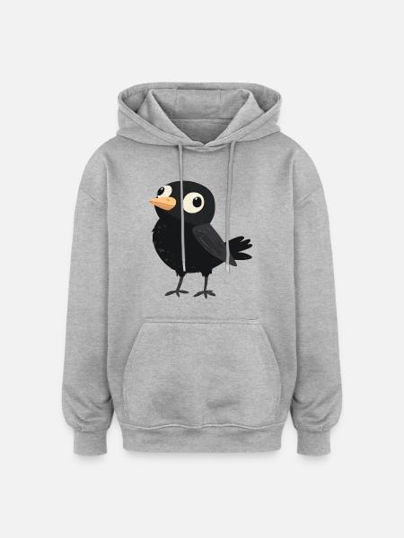 little stupid bird - Oversized Unisex Hoodie - heather grey