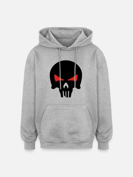 bone head - Oversized Unisex Hoodie - Grau meliert