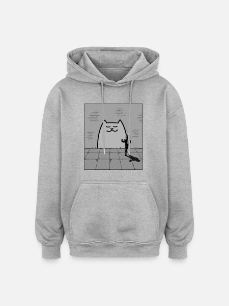 Schläfrige Katze - Oversized Unisex Hoodie - Grau meliert