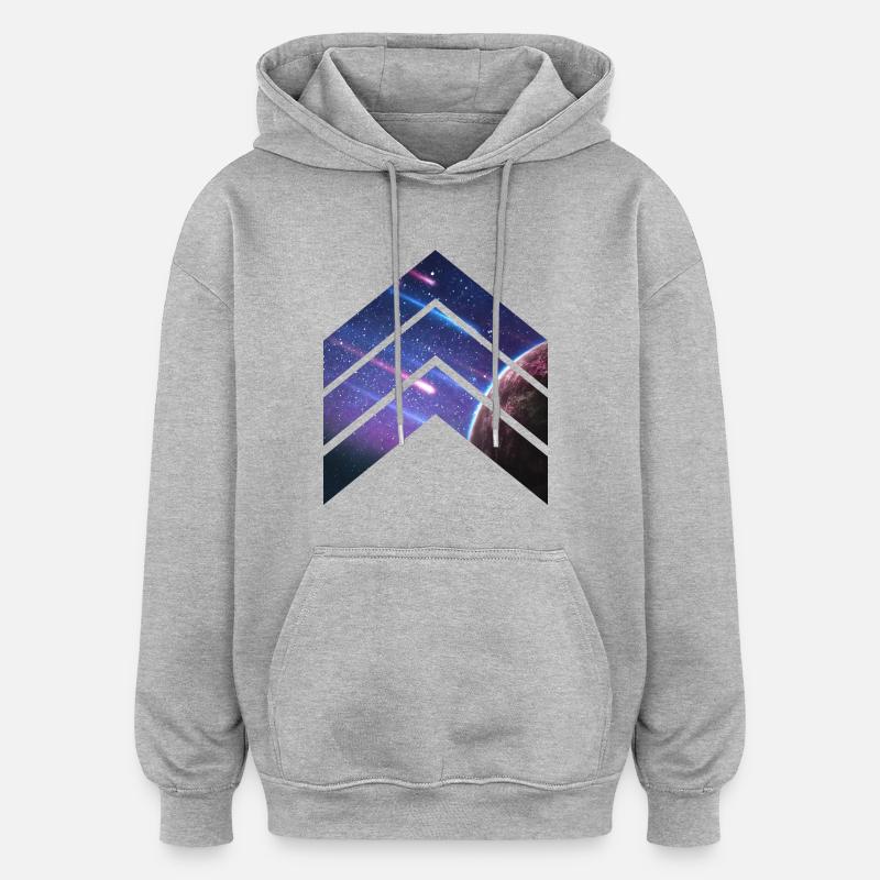 météore Galaxy - Sweat à capuche oversize unisexe - gris chiné