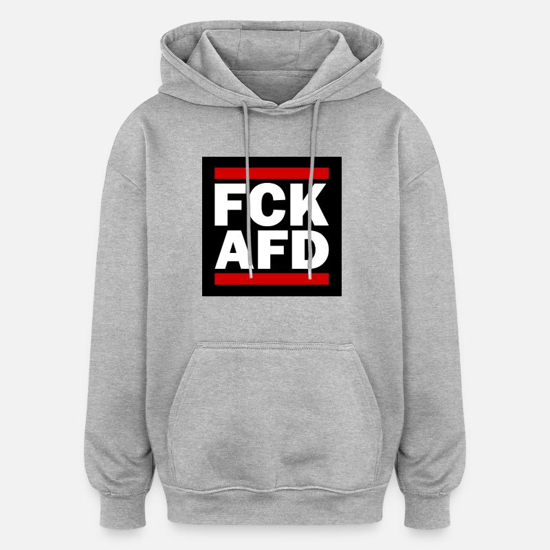 d’afd - Sweat à capuche oversize unisexe - gris chiné