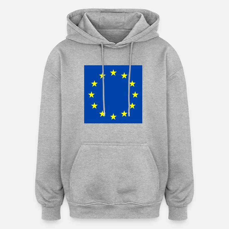 Drapeau de l’Europe - Sweat à capuche oversize unisexe - gris chiné