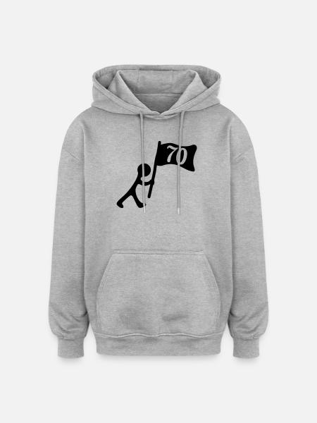 70 years birthday - Oversized Unisex Hoodie - heather grey