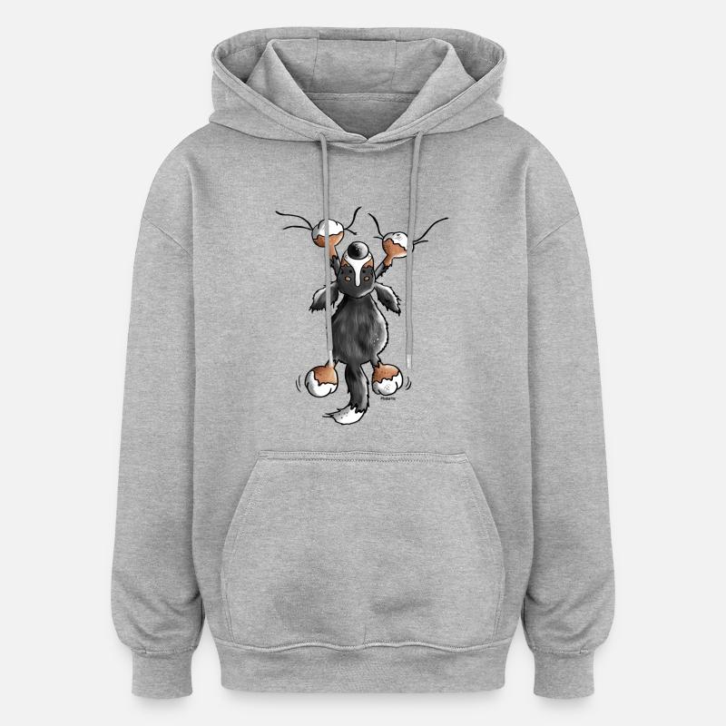 Bouvier bernois - Chien - Sweat à capuche oversize unisexe - gris chiné