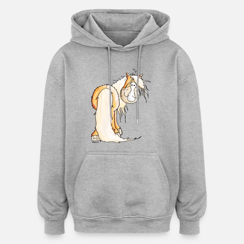 Mignon Haflinger - Sweat à capuche oversize unisexe - gris chiné