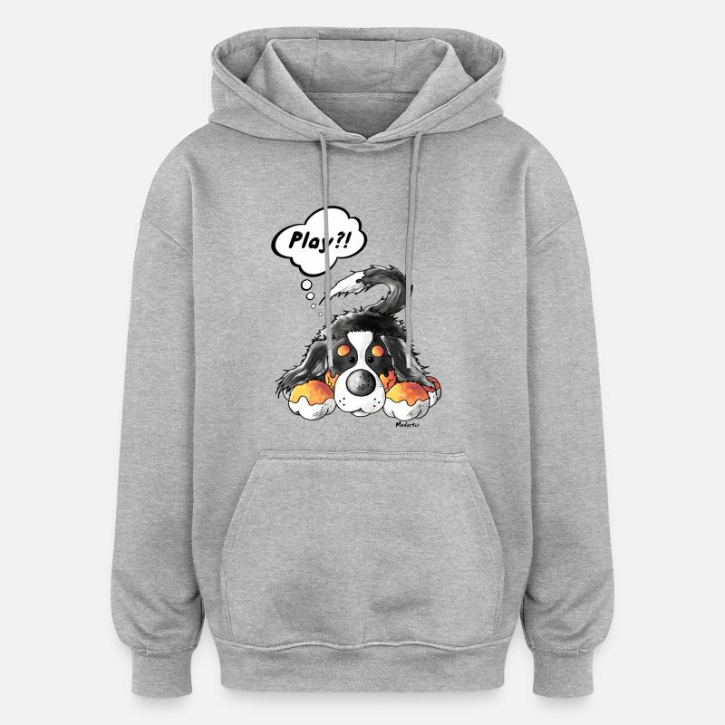 Bouvier bernois - Sweat à capuche oversize unisexe - gris chiné