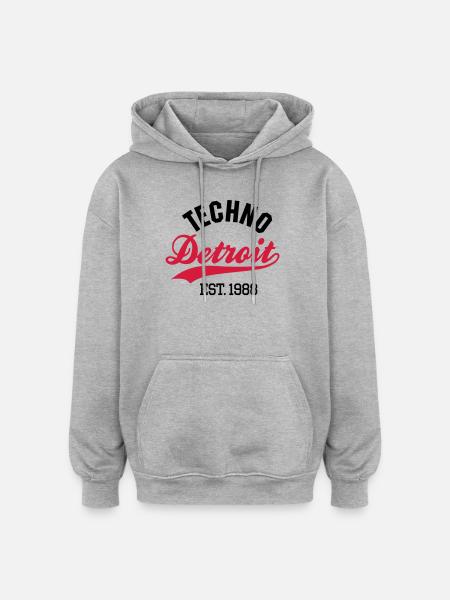 Techno Detroit est.1988 - Oversized Unisex Hoodie - heather grey