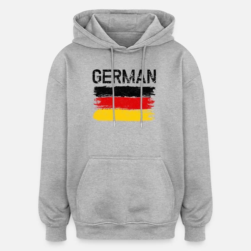 Coup de pinceau du drapeau allemand - Sweat à capuche oversize unisexe - gris chiné