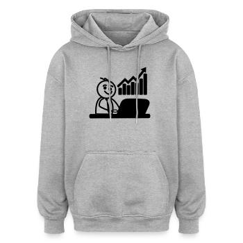 Chart stock broker - Oversized Unisex Hoodie - heather grey - Front - Noah (186cm)