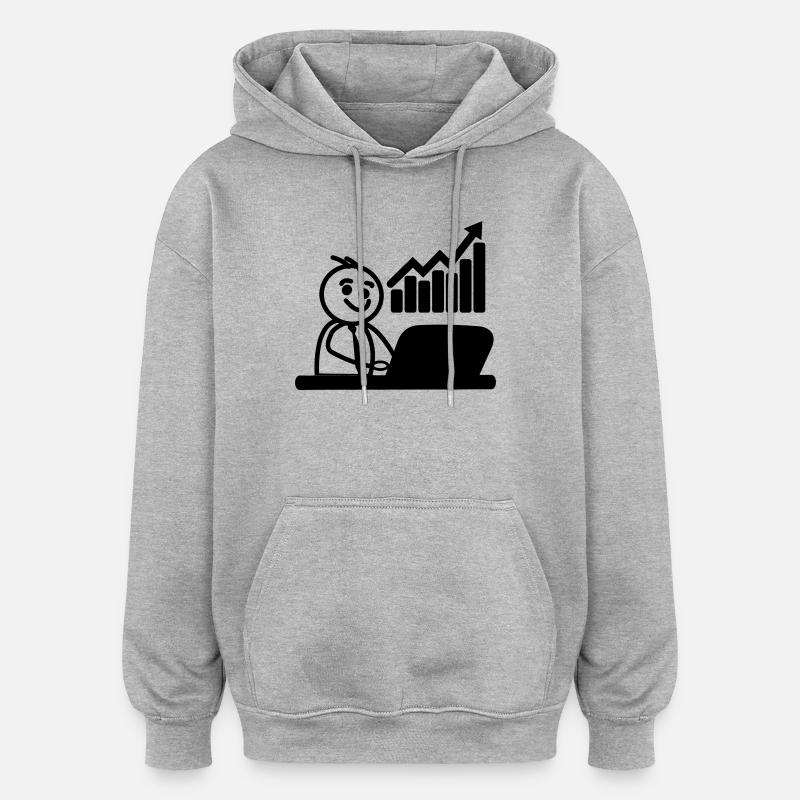 Chart-Börsenmakler - Oversized Unisex Hoodie - Grau meliert