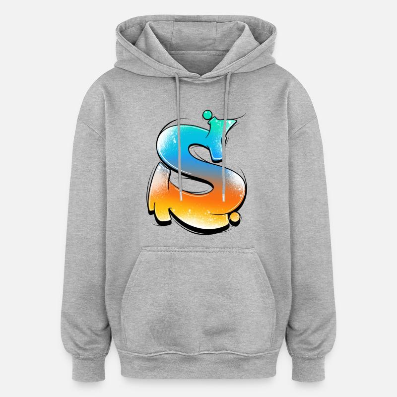 S-Gradient Neon Splashes - Oversized Unisex Hoodie - heather grey