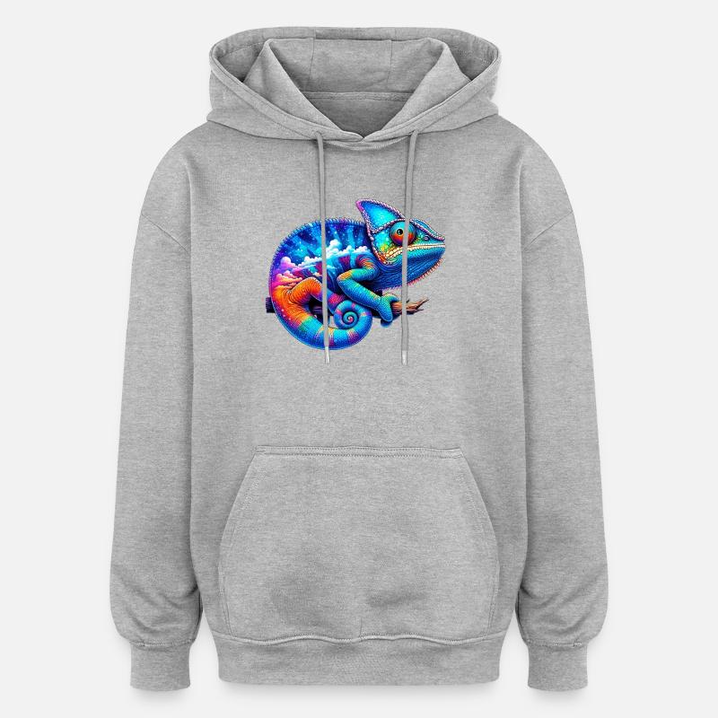 Chamäleon - Oversized Unisex Hoodie - Grau meliert