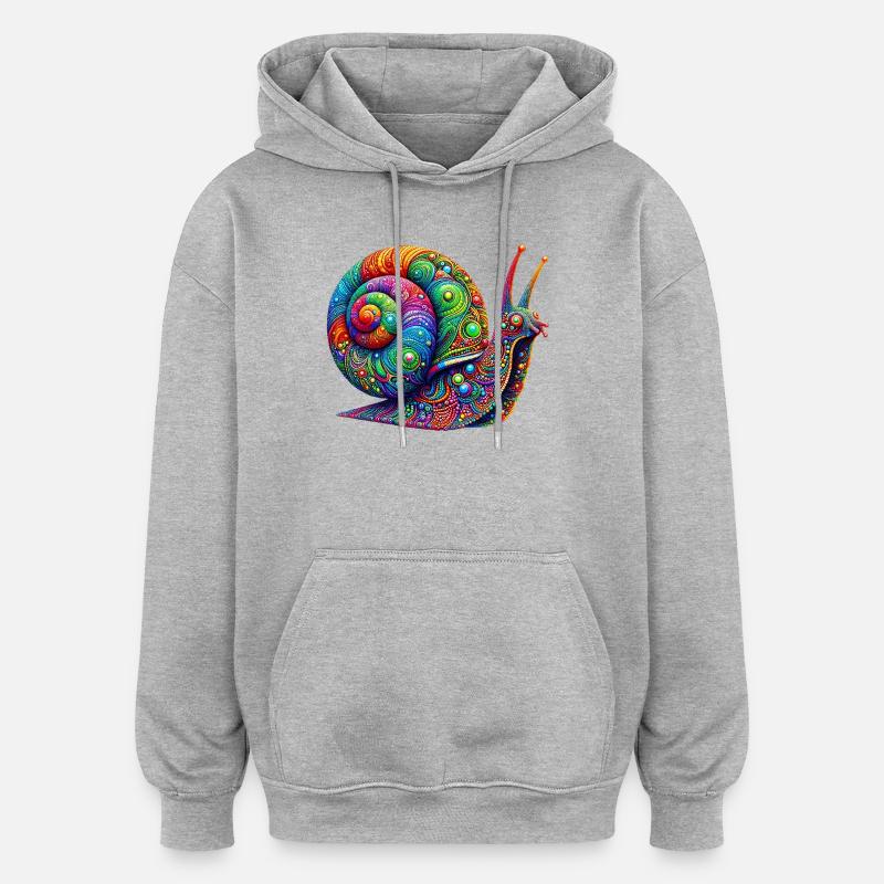 Schnecke - Oversized Unisex Hoodie - Grau meliert
