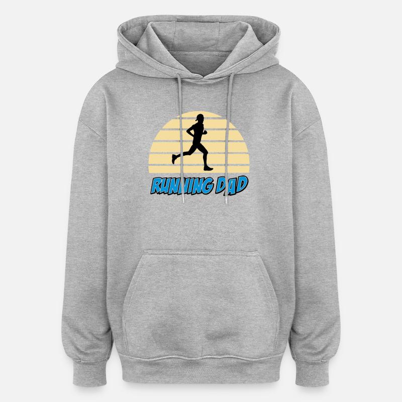 Running dad - Oversized Unisex Hoodie - heather grey