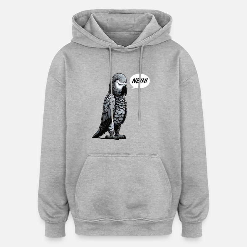 Aucun propriétaire de perroquet gris d'Afrique - Sweat à capuche oversize unisexe - gris chiné