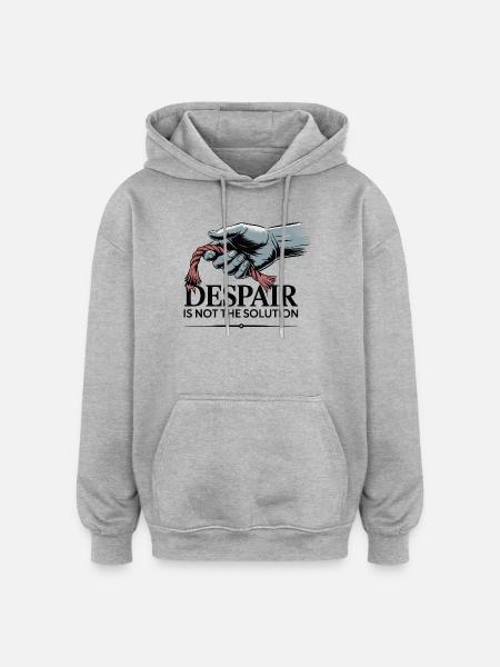 Resilient Hand Holding Frayed Rope - Oversized Unisex Hoodie - heather grey