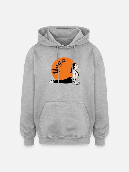 Yoga Love - Oversized Unisex Hoodie - Grau meliert