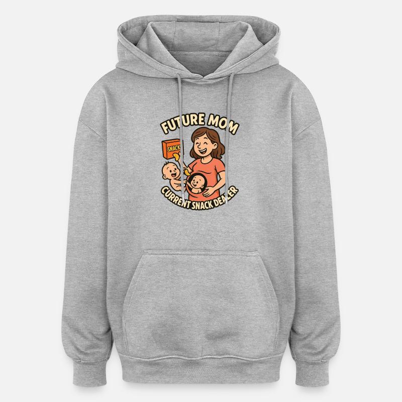 Futur Maman Débit Snack - Sweat à capuche oversize unisexe - gris chiné