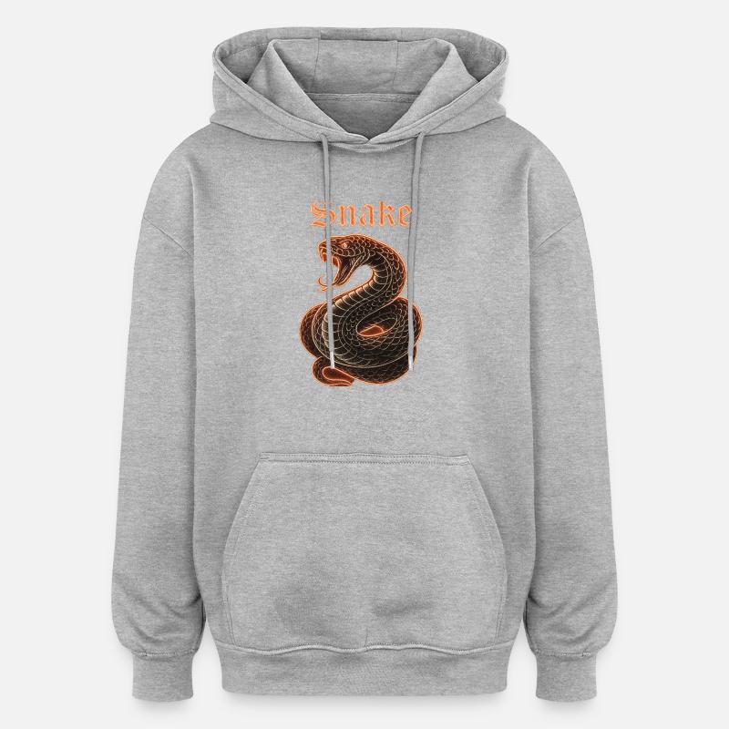 Neon Cobra with Flame Edges Geschenkidew - Oversized Unisex Hoodie - heather grey