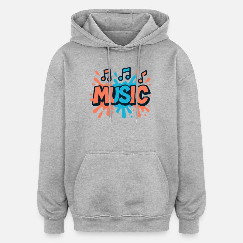 Music coloré pop Notes de musique - Sweat à capuche oversize unisexe - gris chiné
