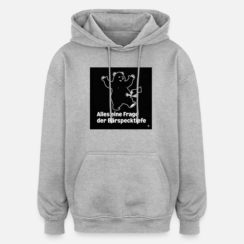 Bärspecktiefe schwarz - Oversized Unisex Hoodie - Grau meliert