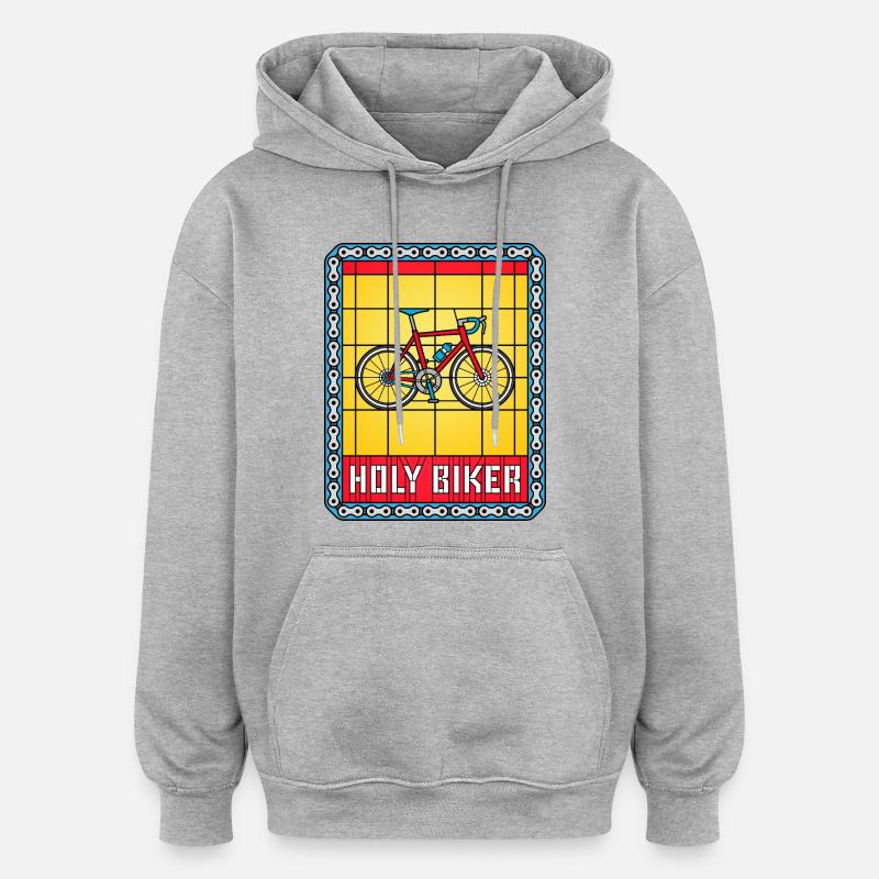 Vitrail de vélo - Sweat à capuche oversize unisexe - gris chiné