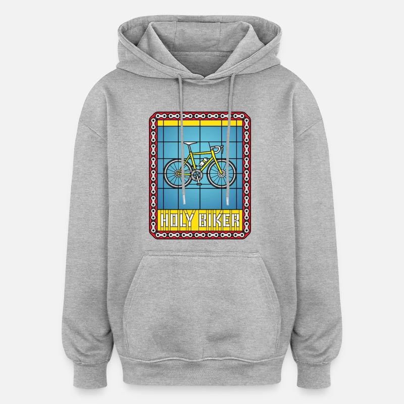 Cykelglasmålningar - Oversized luvtröja unisex - gråmelerad