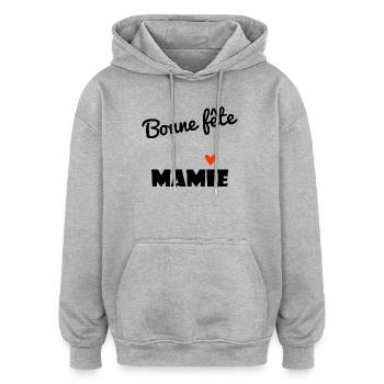 HAPPY BIRTHDAY GRANDMA. GRANNY. MAMMA. GRANDMOTHER - Oversized Unisex Hoodie - heather grey - Front - Noah (186cm)