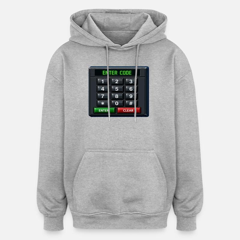 Entrée du code Clavier néon - Sweat à capuche oversize unisexe - gris chiné