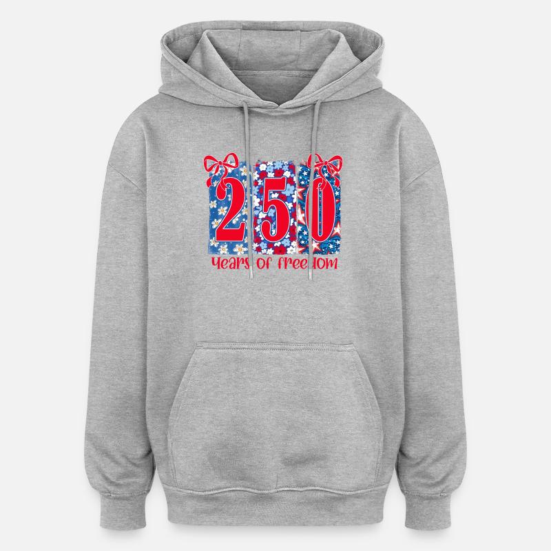 250 ans de liberté florale - Sweat à capuche oversize unisexe - gris chiné