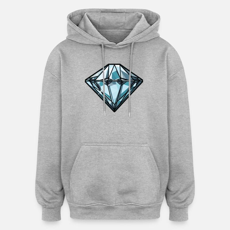 Diamond Symbol - Oversized Unisex Hoodie - heather grey