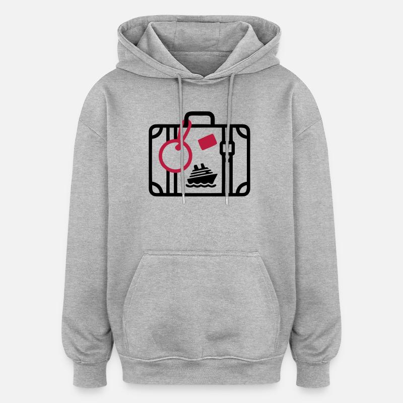 Koffer Reise Kreuzfahrt Urlaub - Oversized Unisex Hoodie - Grau meliert