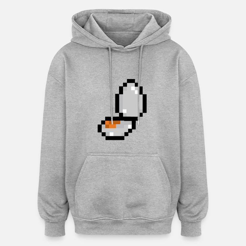 Pixel Egg - Sweat à capuche oversize unisexe - gris chiné