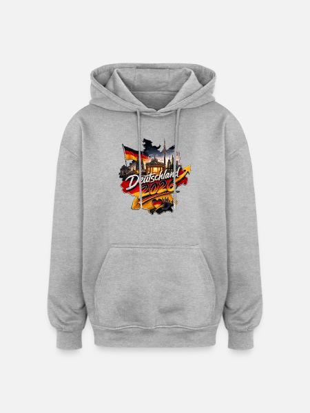 Deutschland_2026 - Oversized Unisex Hoodie - Grau meliert