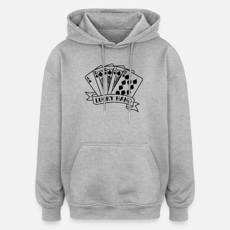 Royal Flush Pokerkarten - Oversized Unisex Hoodie - Grau meliert