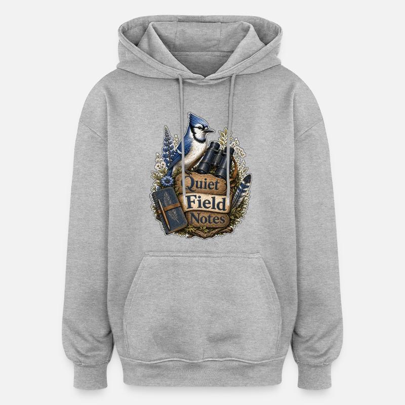 Quiet Field Notes Wolken - Oversized Unisex Hoodie - Grau meliert