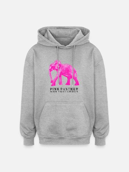 Pink Panther Elephant - Oversized Unisex Hoodie - Grau meliert