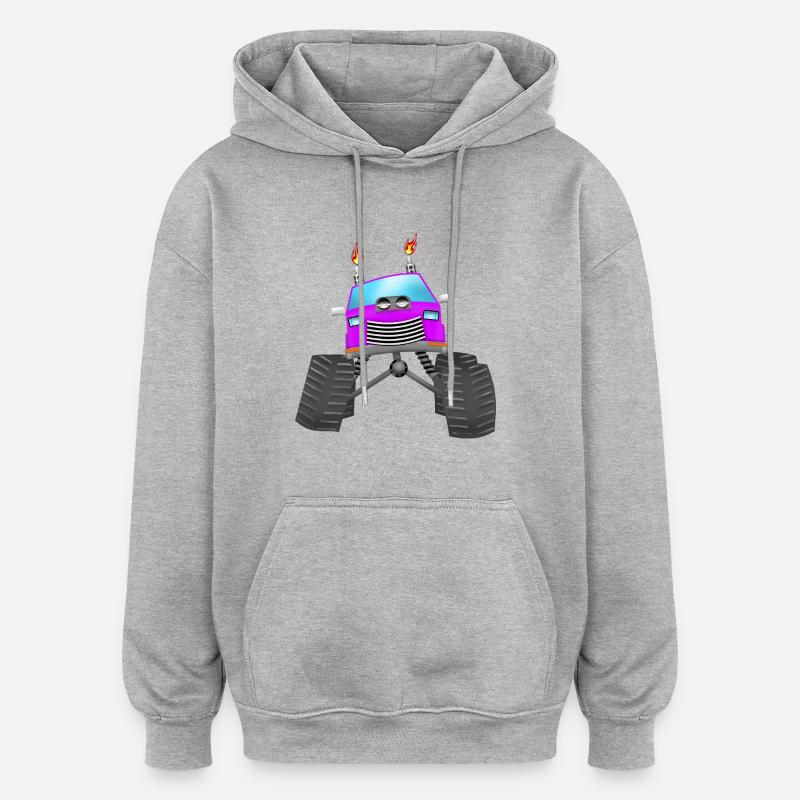 Monstertruck - Oversized Unisex Hoodie - Grau meliert