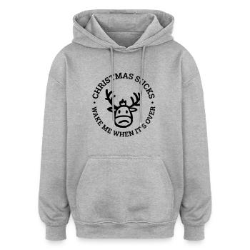 Weihnachten ist zum Kotzen - Oversized Unisex Hoodie - Grau meliert - Vorne - Noah (186cm)