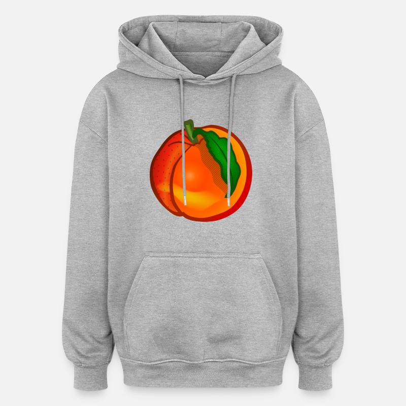 veggie Veggie pêche pêche fruits2 - Sweat à capuche oversize unisexe - gris chiné