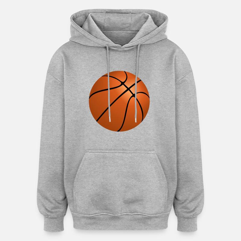 Basket-ball - Sweat à capuche oversize unisexe - gris chiné