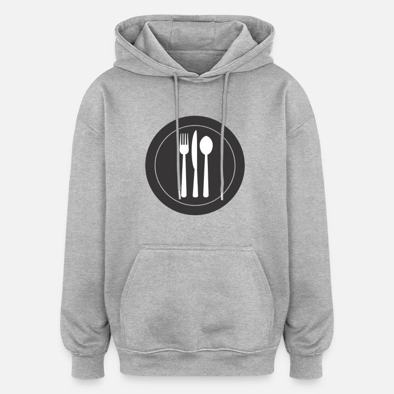 couverts vaisselle flatware silverware cutlery154 - Sweat à capuche oversize unisexe - gris chiné