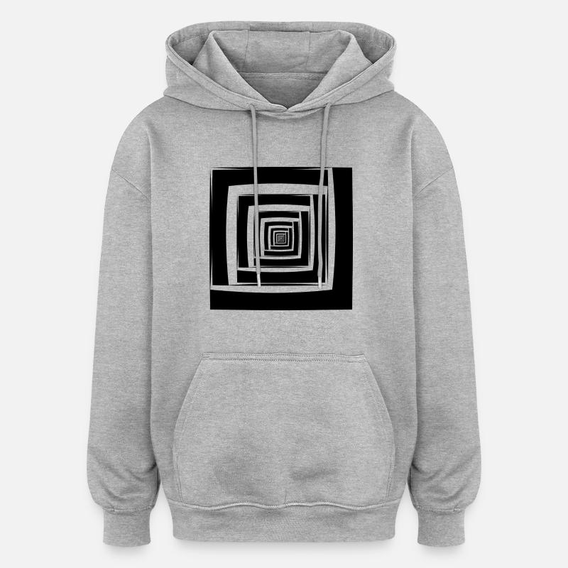 Carrés géométrie abstraite idée cadeau - Sweat à capuche oversize unisexe - gris chiné