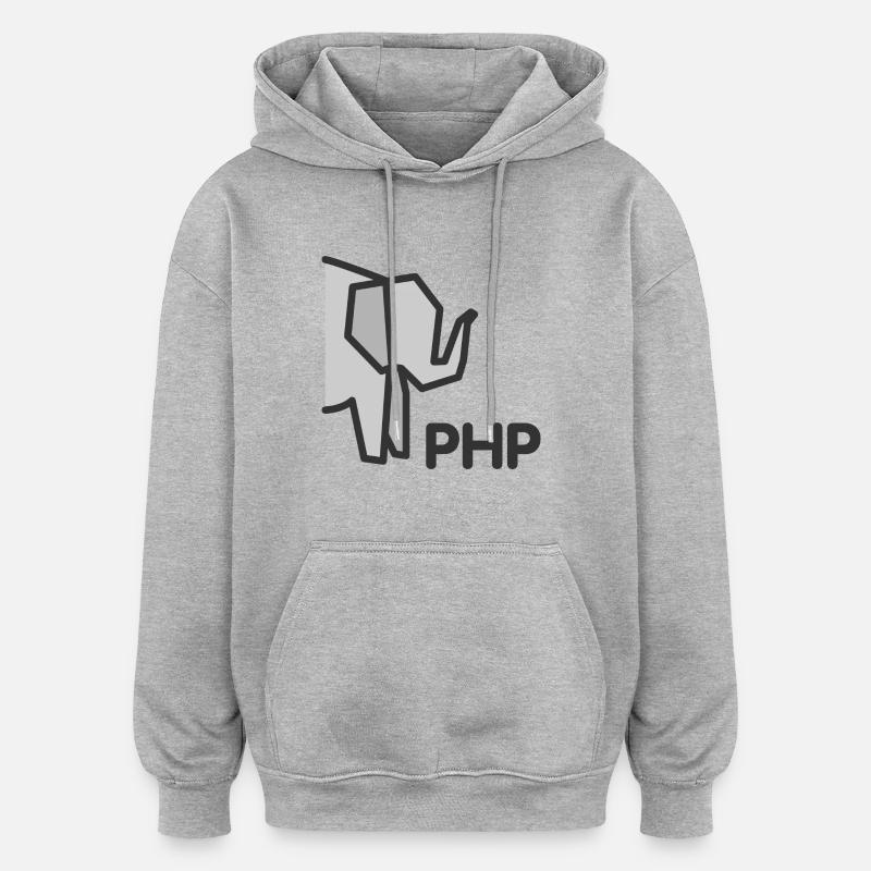 PHP Elephant - Sweat à capuche oversize unisexe - gris chiné