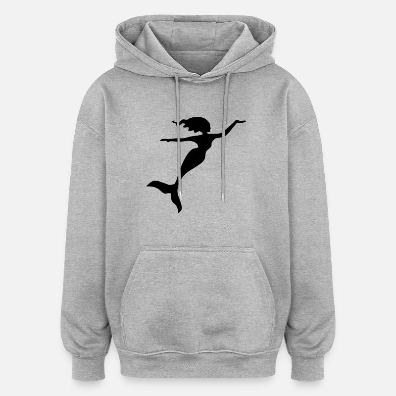 sirène - Sweat à capuche oversize unisexe - gris chiné