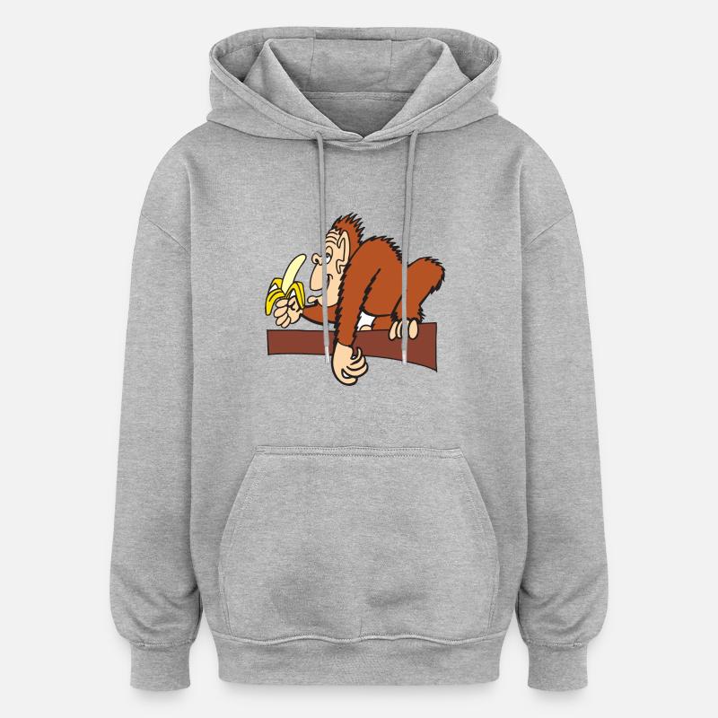 AFFE MIT BANANE! - Oversized Unisex Hoodie - Grau meliert