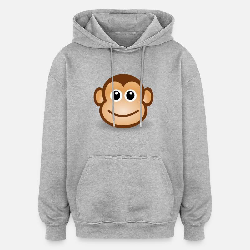 Monkey Face Gift Idea - Oversized Unisex Hoodie - heather grey