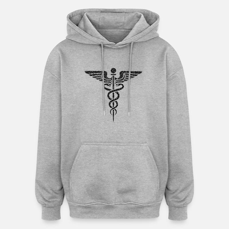 Äskulapstab Geschenkidee - Oversized Unisex Hoodie - Grau meliert